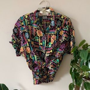 Vintage Funky Printed Blouse